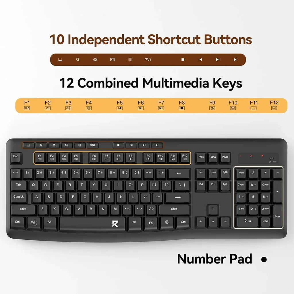 Redragon BS-7367B Wireless Keyboard and Mouse Office 2-in-1 Combo