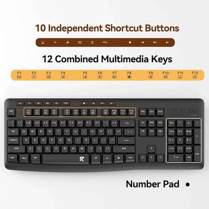 Redragon BS-7367B Wireless Keyboard and Mouse Office 2-in-1 Combo