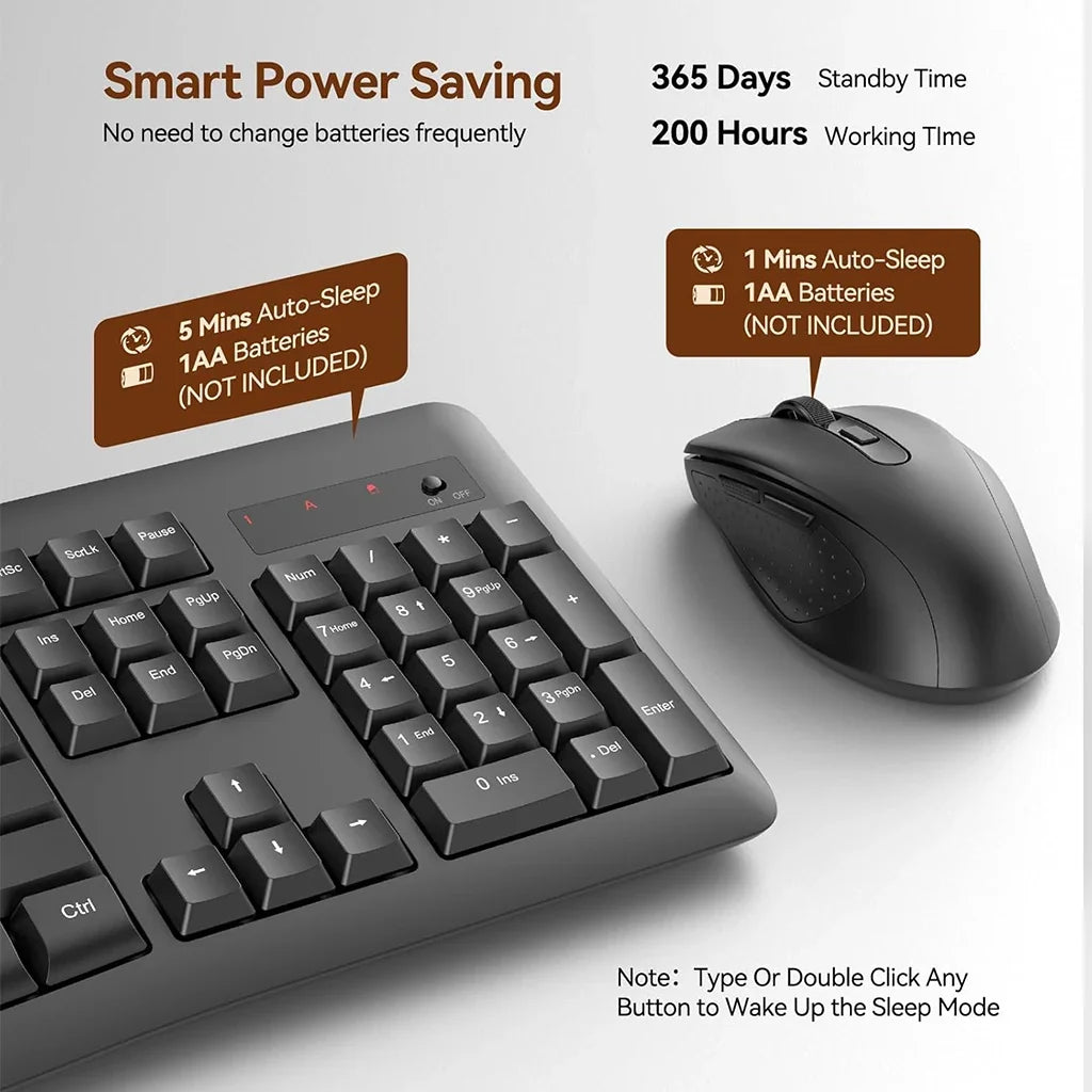 Redragon BS-7367B Wireless Keyboard and Mouse Office 2-in-1 Combo
