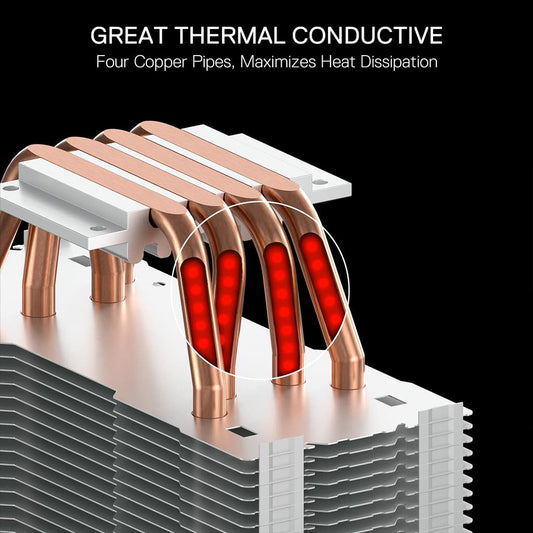 Redragon CC 2199 RGB 4 Copper Pipes Air CPU Cooler Dual PWM Low Noise Fans