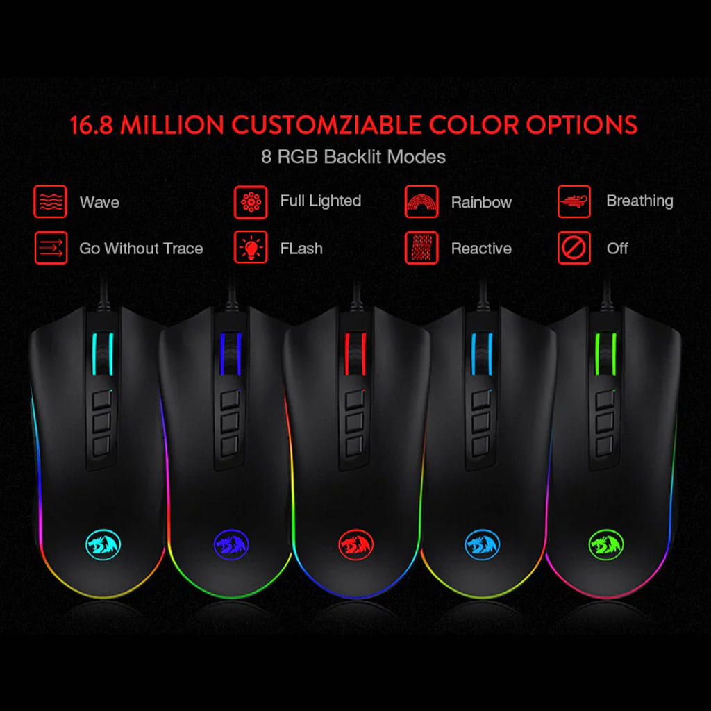 Redrago M711-FPS Cobra RGB 7 programable button Wired Mouse