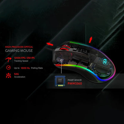 Redrago M711-FPS Cobra RGB 7 programable button Wired Mouse