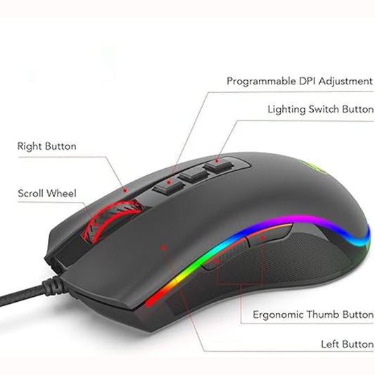 Redragon M711 Cobra Chroma Black 7 Programable Button Wired Gaming Mouse
