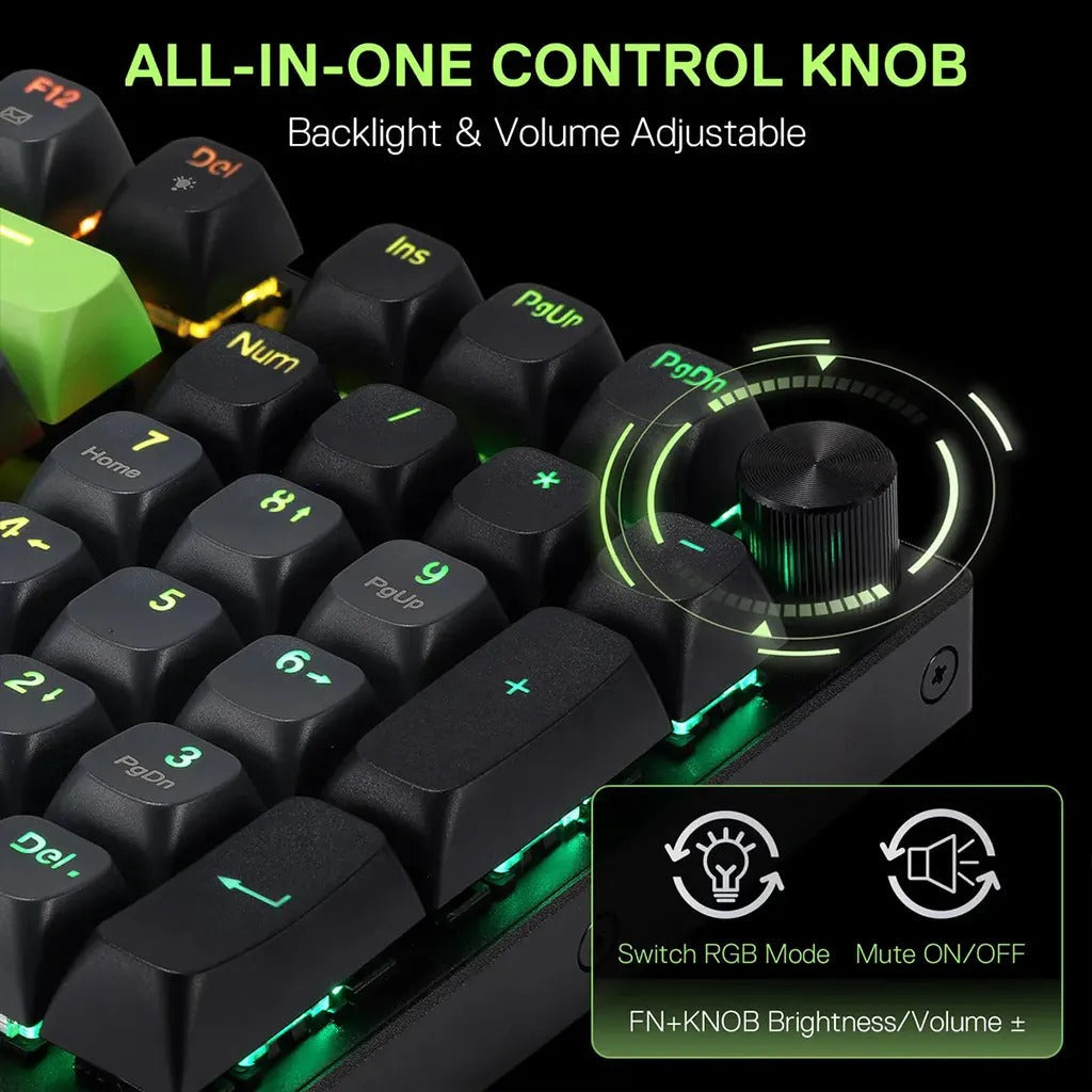 Redragon K740 DHARMA Wired Mechanical Keyboard with Linear Dragon Chant Switch (Black & Green)
