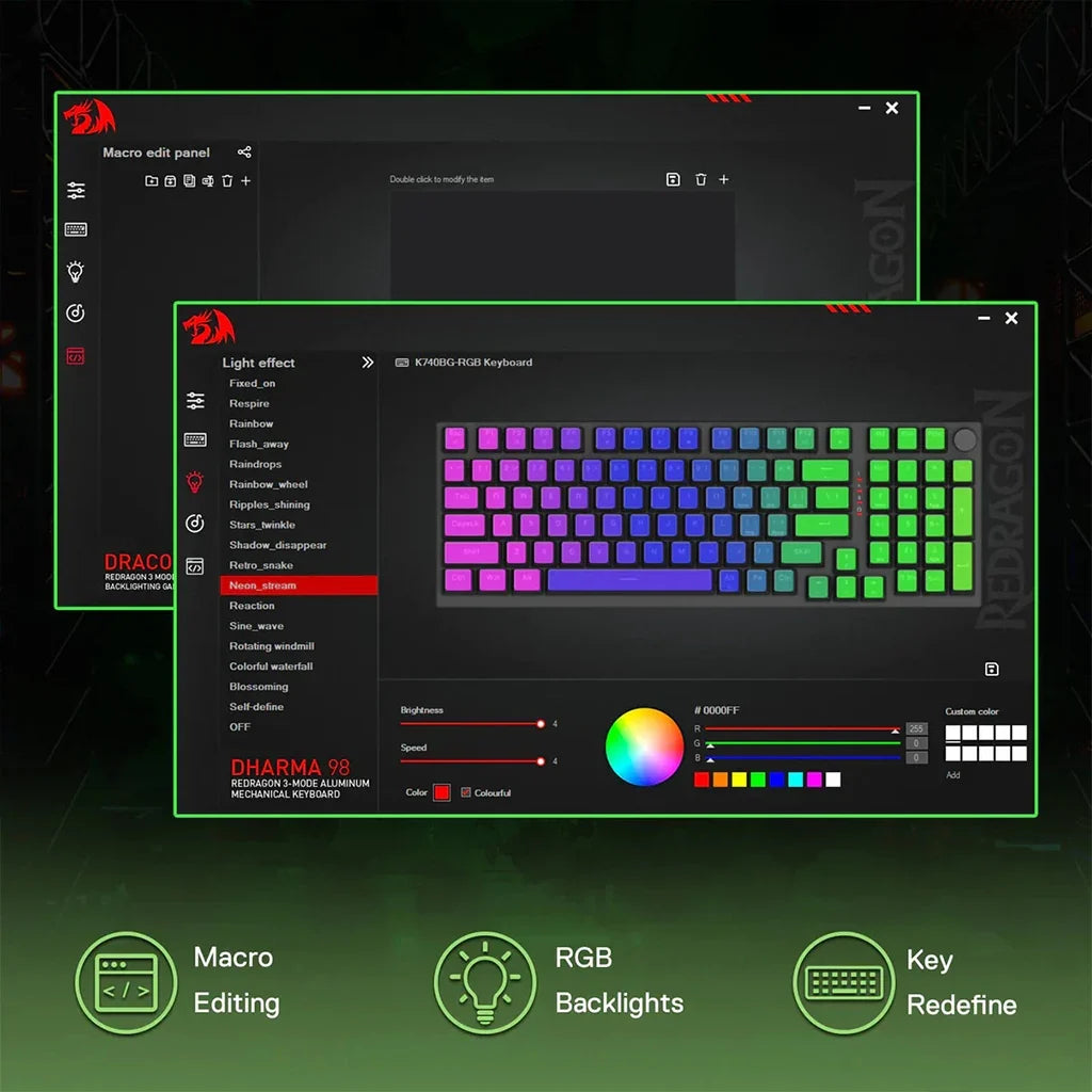 Redragon K740 Dharma Wired Mechanical Keyboard with Linear Dragon Chant Switch