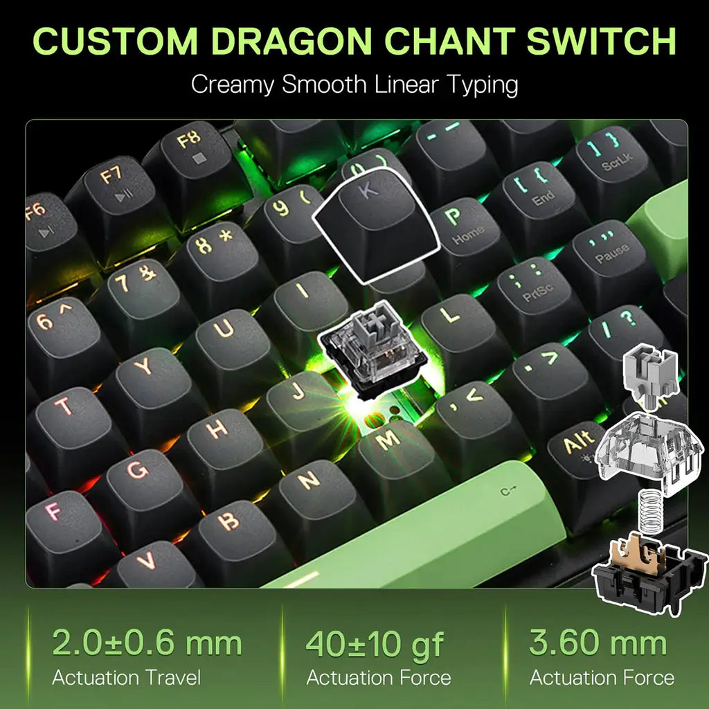 Redragon K740 Dharma Wired Mechanical Keyboard with Linear Dragon Chant Switch