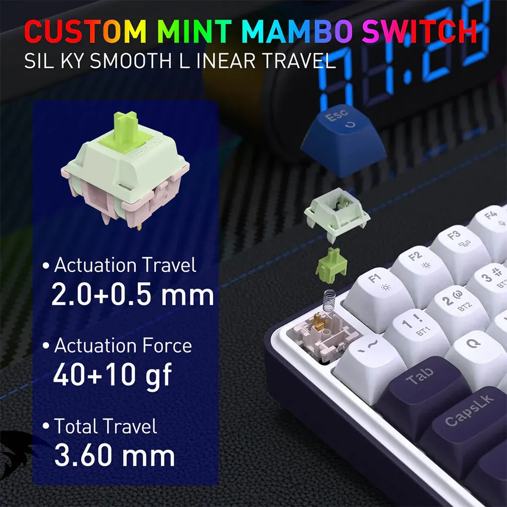 Redragon K744 PRO FAYE Wireless Gasket design keyboard with Mambo Switches