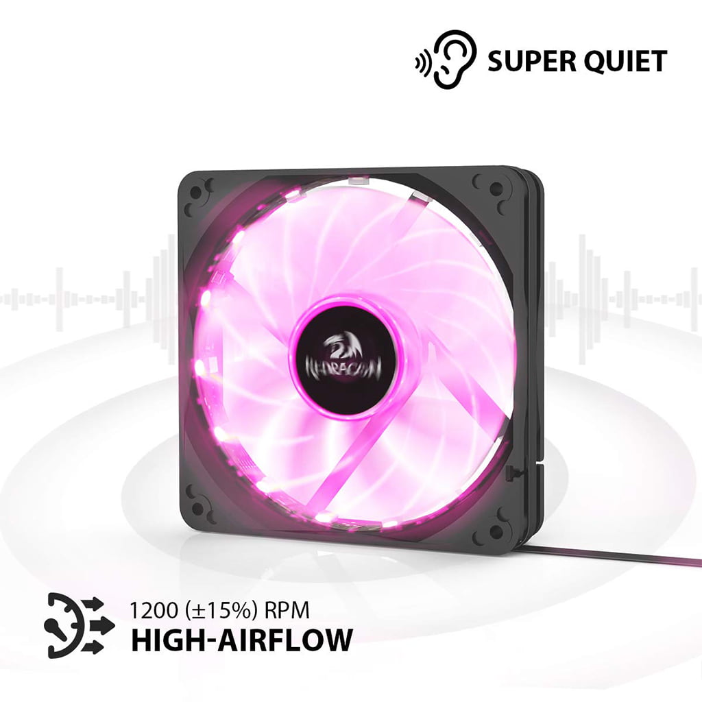 Redragon GC F006 Computer Case 120mm PC Cooling Fan (Pack of 3)