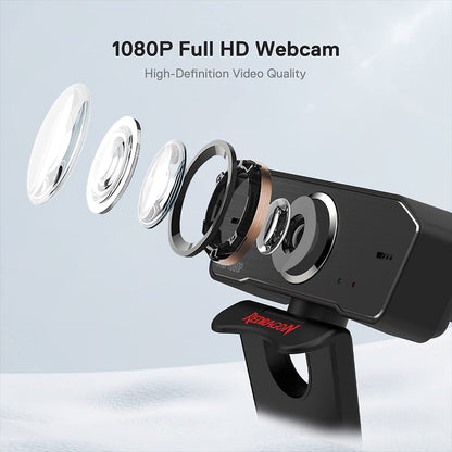 Redragon GW800 1080P Stereo Sound 360° Wired Webcam