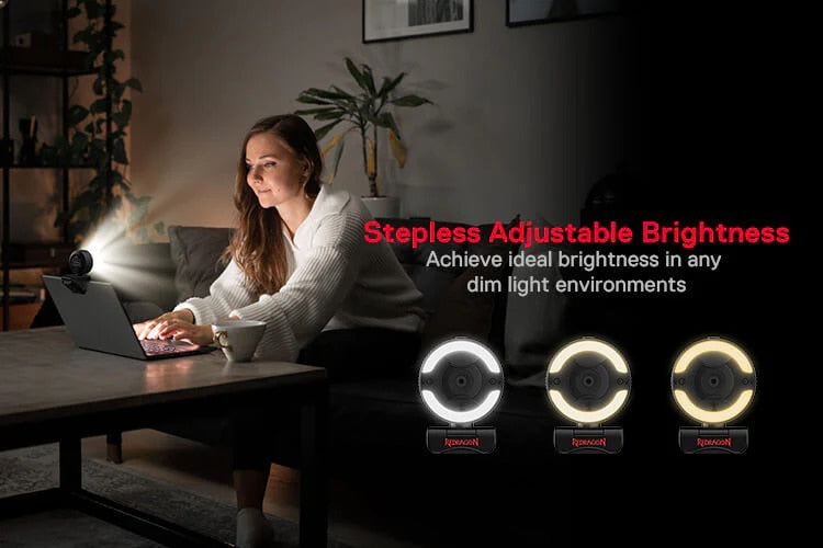 Redragon GW910 1080P 3-Level Brightness PC Webcam