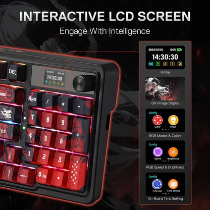 Redragon K719 PRO Wireless Gasket Hype Screen Anime Keyboard