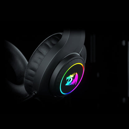 Redragon H260 Black Hylas RGB 360 rotating Mic USB Wired Headset