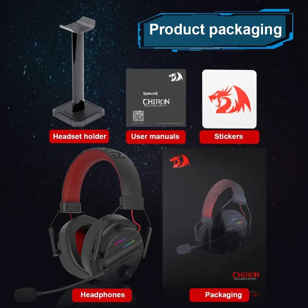 Redragon H380 Chiron RGB 7.1 Surround Sound Gaming Headset