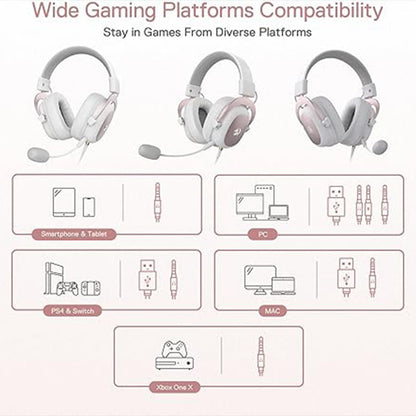 Redragon H510 White 7.1 Surround Sound Wired Headset