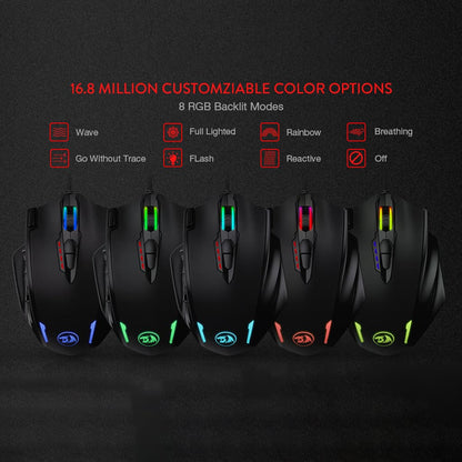 Redragon M908 IMPACT MMO 12400 DPI RGB Gaming Mouse