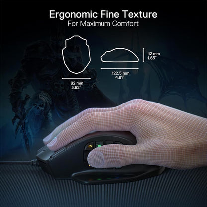 Redragon M908 IMPACT MMO 12400 DPI RGB Gaming Mouse