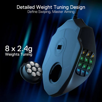 Redragon M908 IMPACT MMO 12400 DPI RGB Gaming Mouse