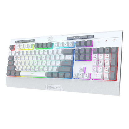 Redragon K525 SHIVA Lite Membrane Gaming Keyboard with Detachable Wrist Rest (White & Grey)