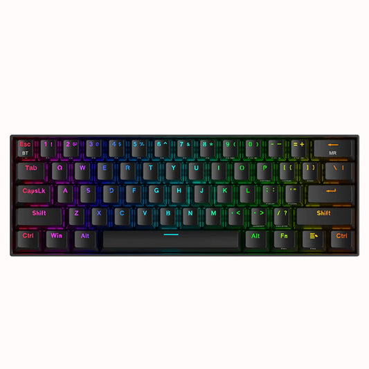 Redragon Daraconic K530-Pro-RGB-Black  60% RGB 3-modes Keyboard With Brown Switches