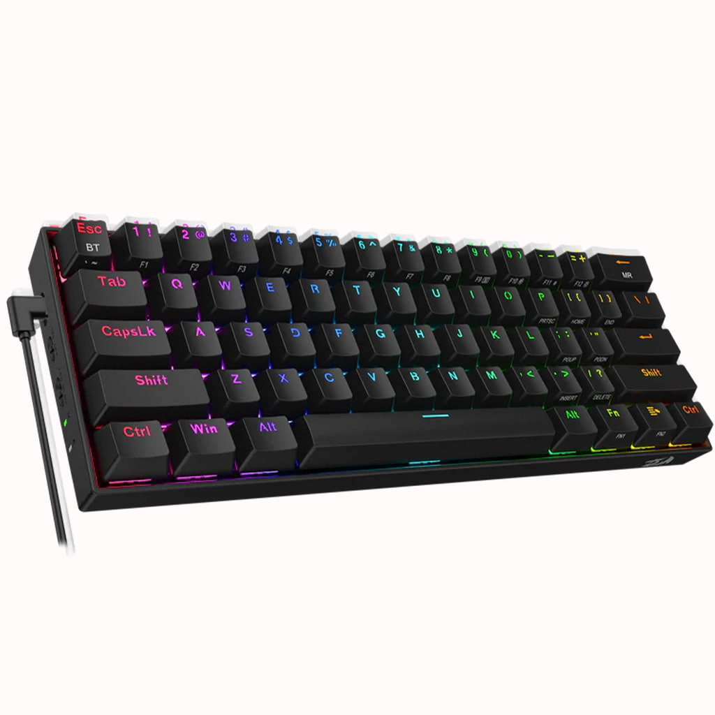 Redragon Daraconic K530-Pro-RGB-Black  60% RGB 3-modes Keyboard With Brown Switches