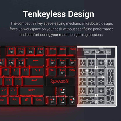 Redragon K552 KUMARA 87 keys Keyboard With Red Switches