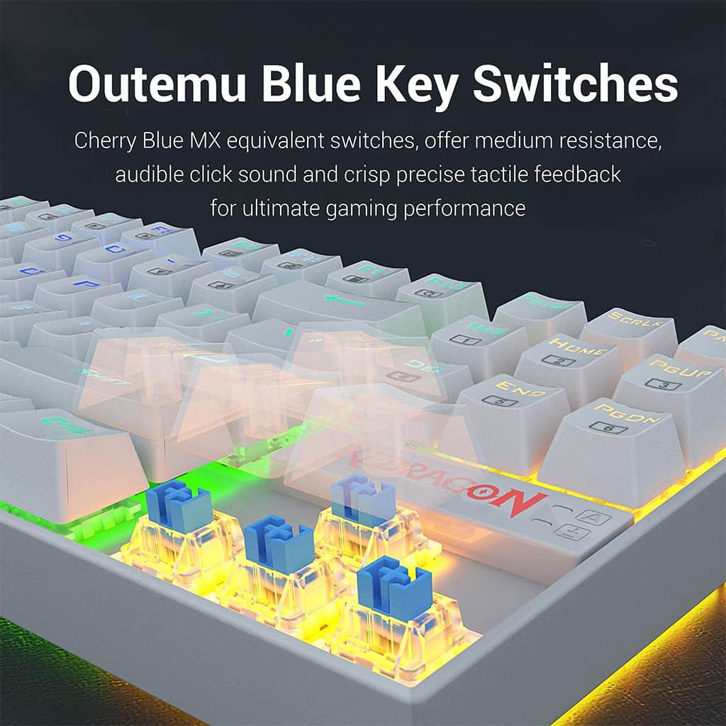 Redragon K552W Kumara Mechanical Wired Keyboard With Blue Switches