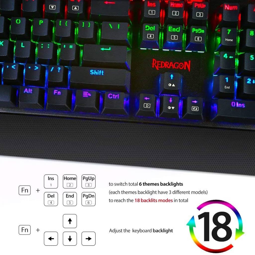 Redragon K557 Kala 104 Anti-Ghosting keys Mechanical Gaming Keyboard