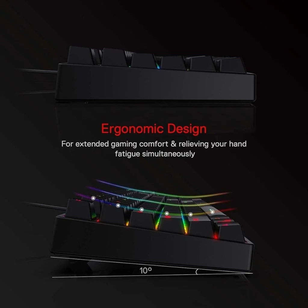 Redragon K582 SURARA RGB 104 Keys Wired RED LED Backlit Mechanical Gaming Keyboard (Black)
