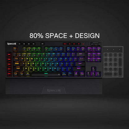 Redragon K596 Vishnu 87 keys 3-Modes Gaming Keyboard With Red Switches