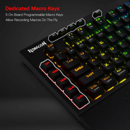 Redragon K596 Vishnu 87 keys 3-Modes Gaming Keyboard With Red Switches