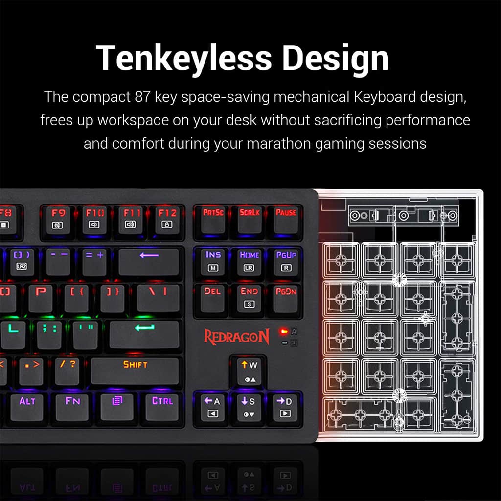 Redragon K598 Knight Dual mode RGB TKL Mechanical Keyboard