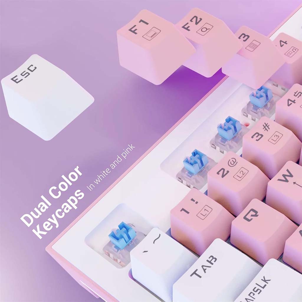 Redragon K611-WIB BES White LED Backlit Keyboard With Blue Switches