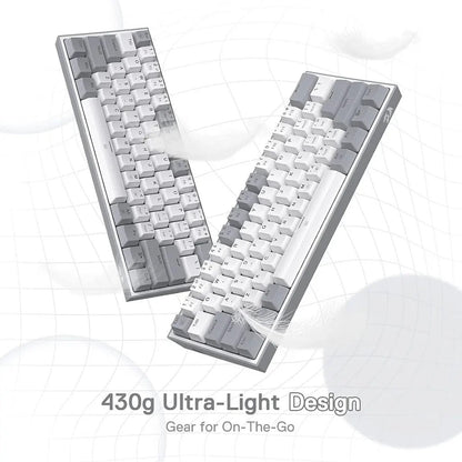 Redragon FIZZ K617 60% RGB Mechanical Keyboard with Red Switches (White & Gray)