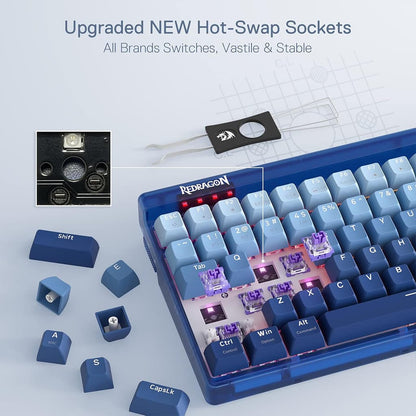 Redragon K656 Garen Pro 90% 3-Modes Keyboard With Purple Switches
