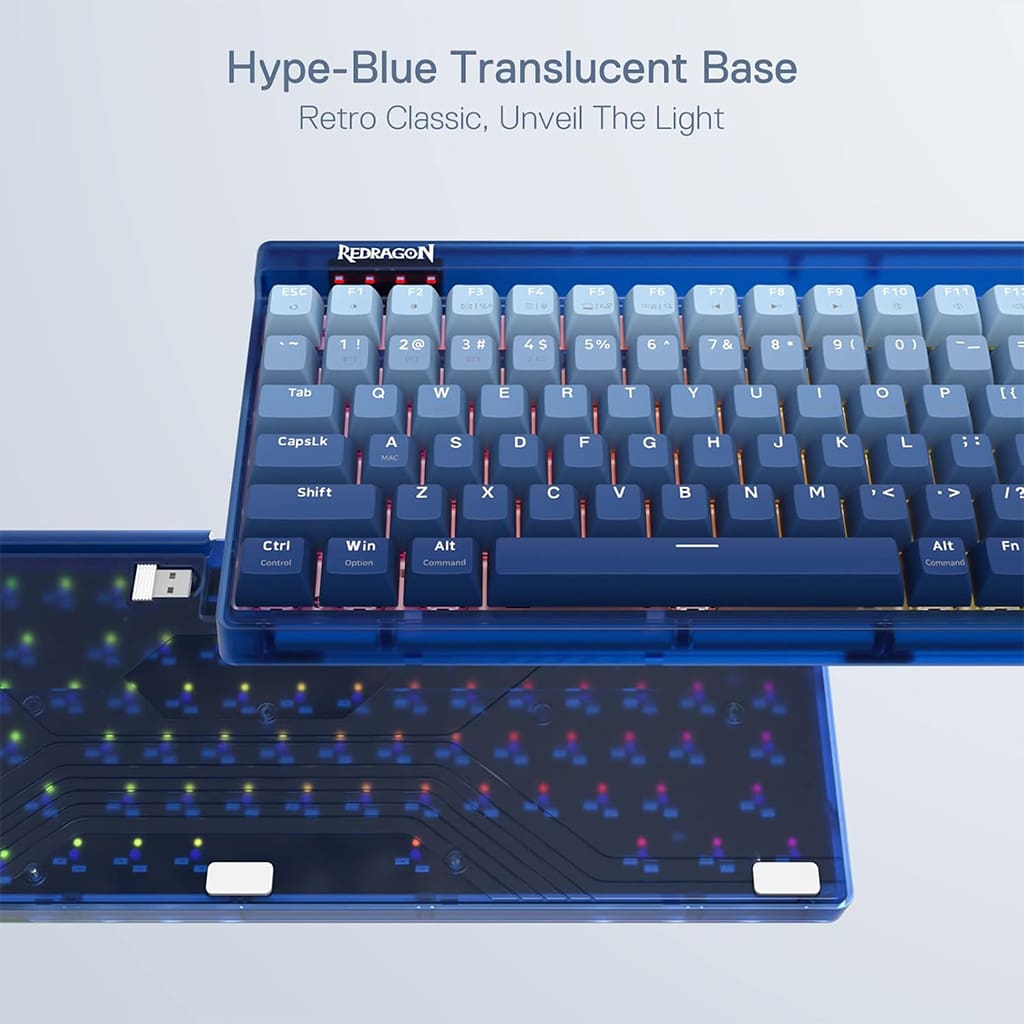 Redragon K656 Garen Pro 90% 3-Modes Keyboard With Purple Switches