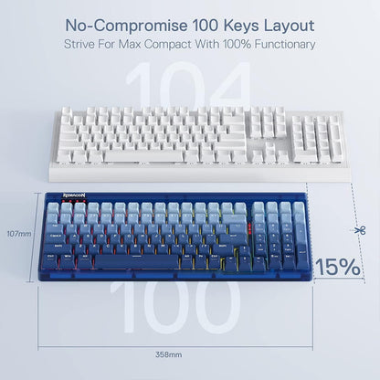 Redragon K656 Garen Pro 90% 3-Modes Keyboard With Purple Switches
