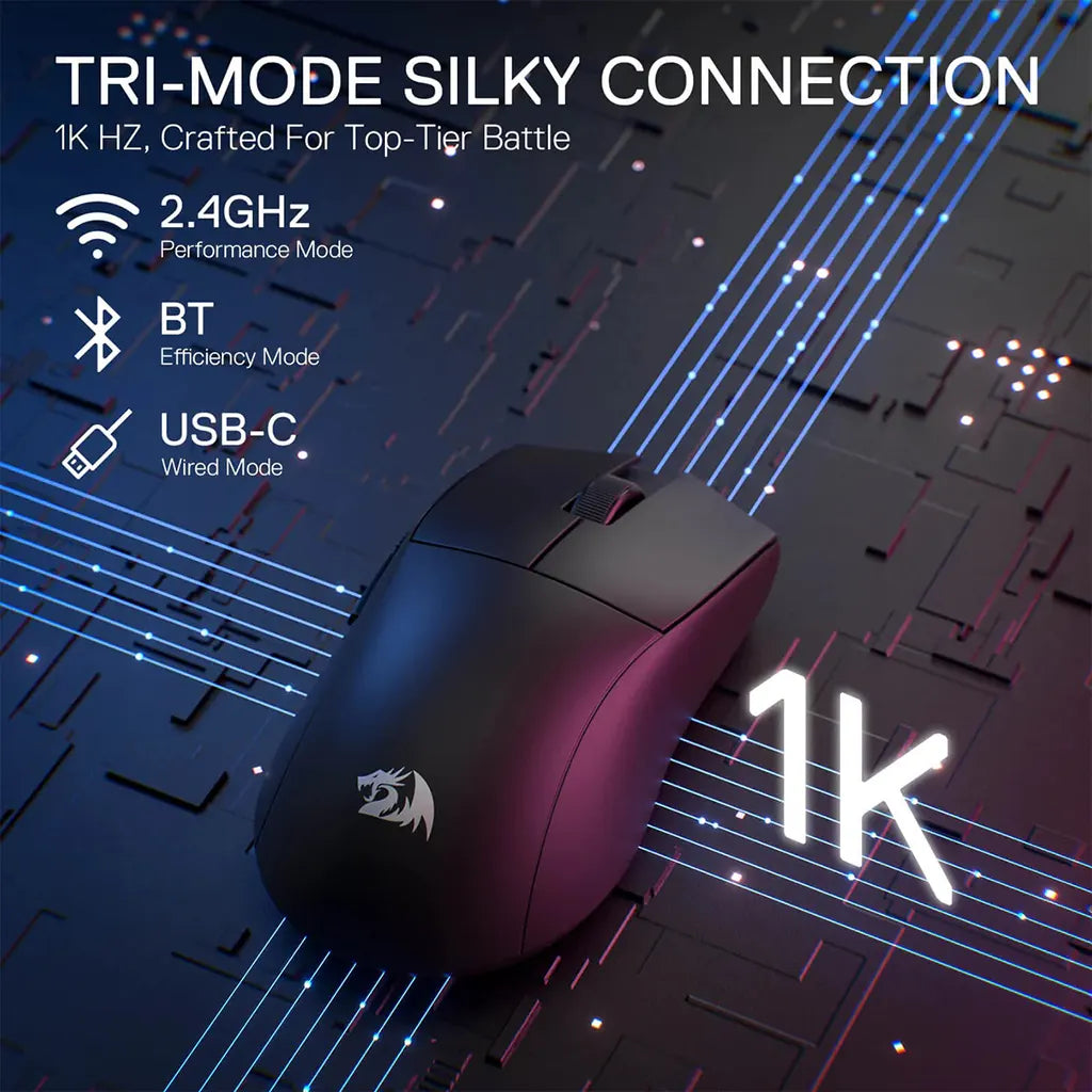 Redragon King M916 PRO Wireless 49g ultra-light 1K Polling Rate Gaming Mouse