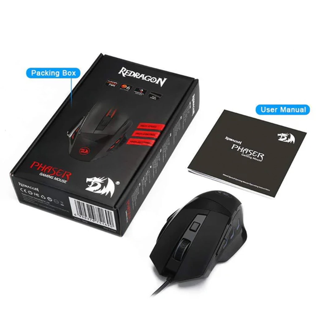 Redragon M609 Phaser 3200 DPI Wired Gaming Mouse