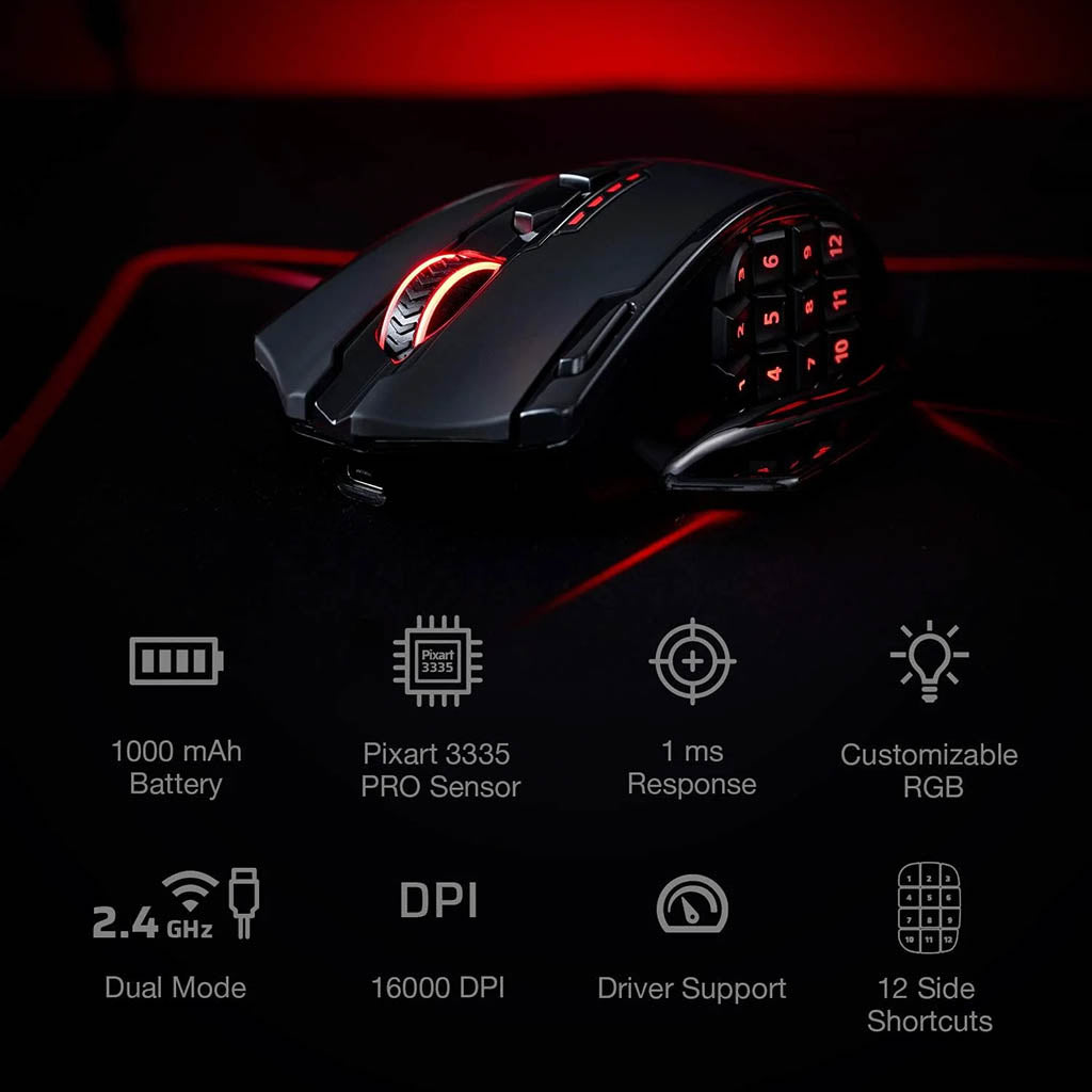 Redragon M913 Impact Elite RGB Wireless 16000 DPI Mouse