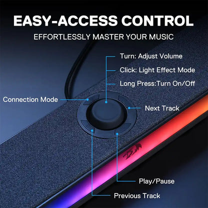 Redragon GS515 Neo RGB Wireless 2.0 Channel Stereo Sound Bar