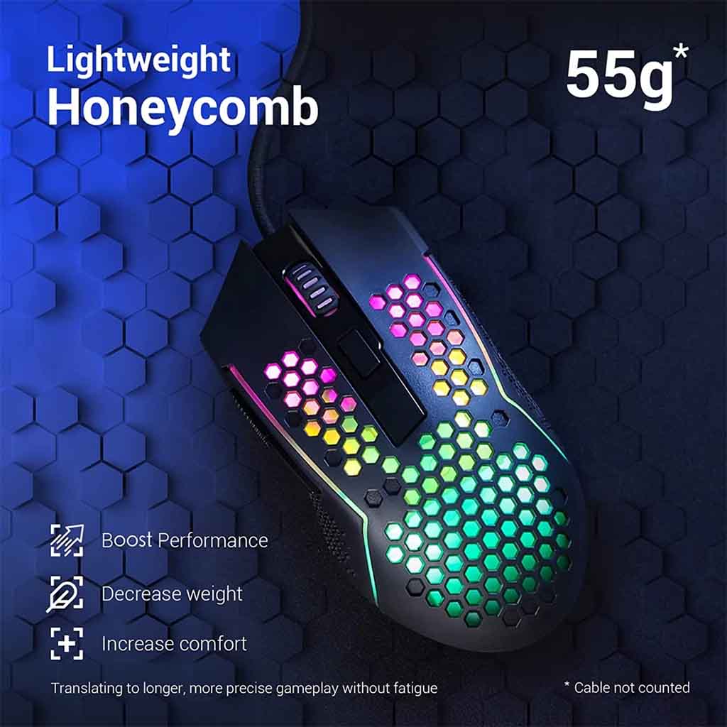 Redragon M987-K Reaping Light Weight Honeycomb RGB Wired Gaming Mouse