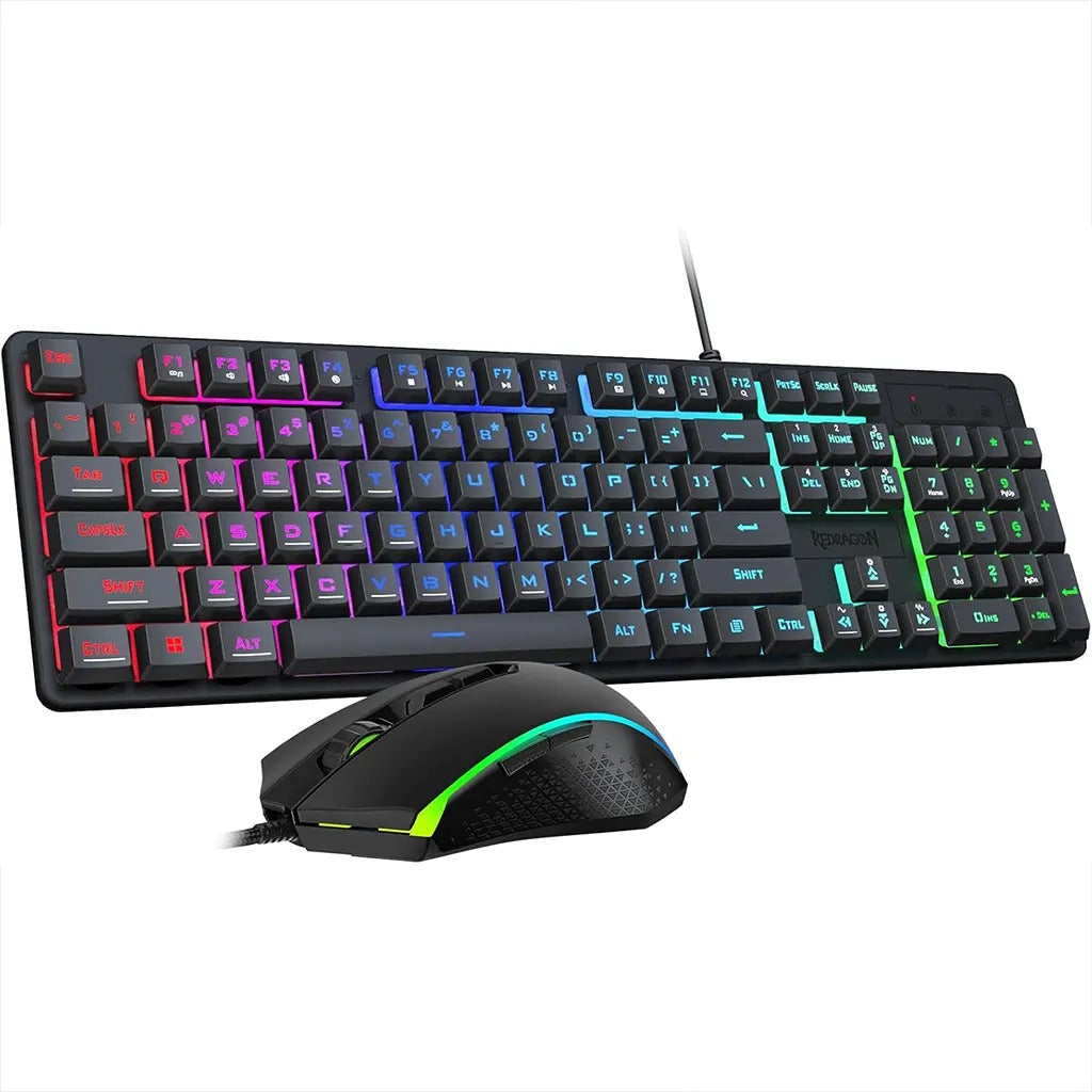Redragon S107-BA RGB Gaming Keyboard and Mouse Combo - 104 Keys + 10K DPI Wired Combo Set (2-in-1)