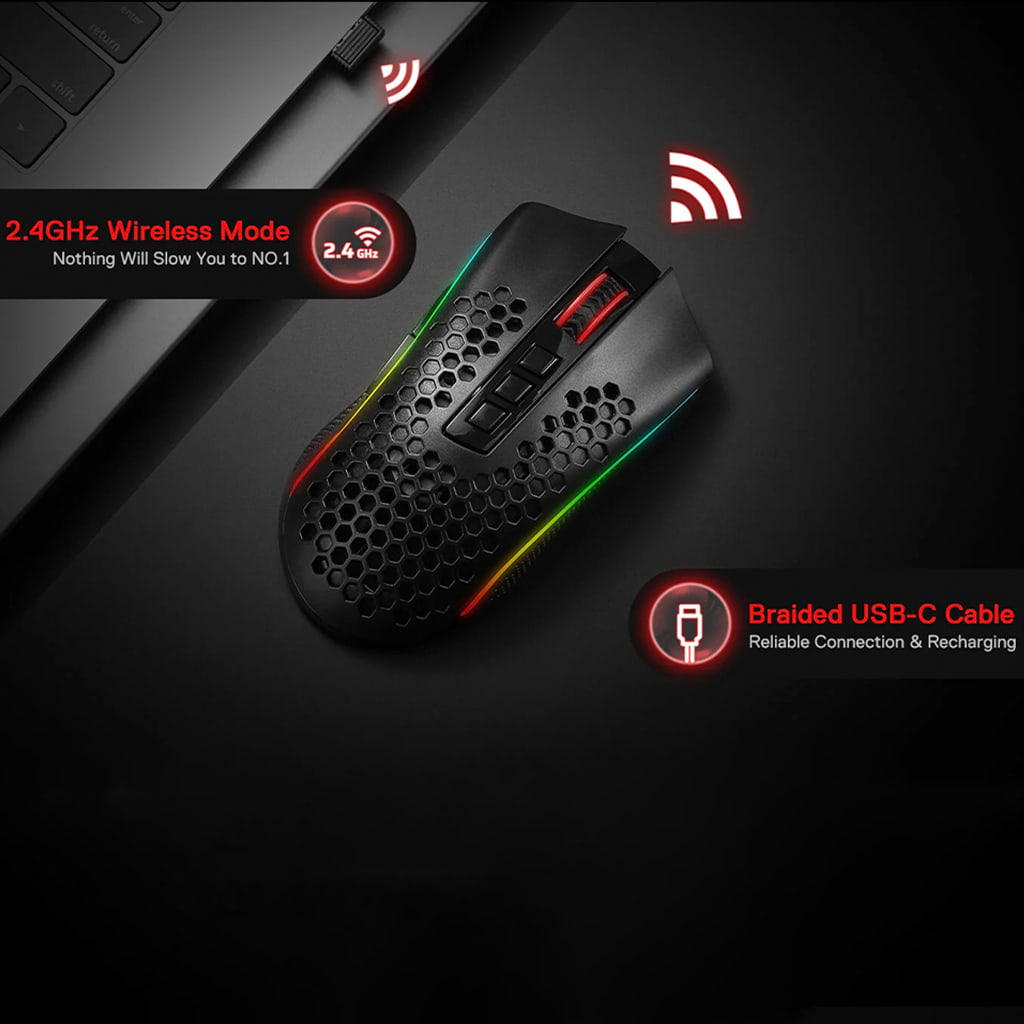 Redragon M808-KS Storm Pro RGB Wireless honeycomb Gaming Mouse