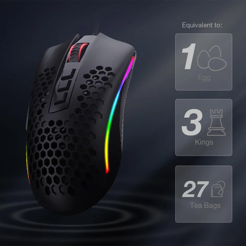 Redragon M808 Storm RGB Black Lightweight Honeycomb Gaming Mouse