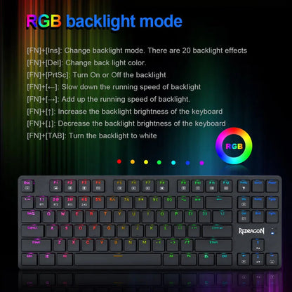 Redragon K539 ANUBIS 80% Wireless RGB Mechanical Keyboard (Black)