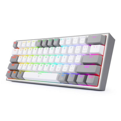 Redragon K616 FIZZ Pro RGB Bluetooth Wireless Mechanical Gaming Keyboard 61 Keys, Red Switches (White Grey)