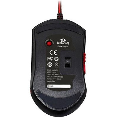 Redragon M701A LAVAWOLF Gaming Mouse, 6400 DPI (Black)