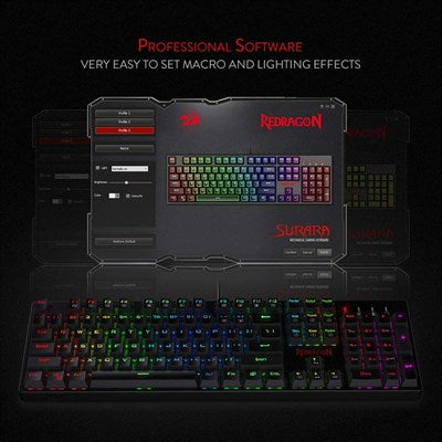 Redragon K582 SURARA RGB LED Backlit Mechanical Gaming Keyboard (Black)