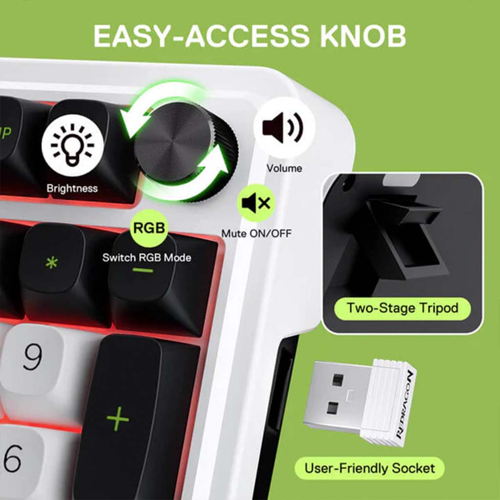 Redragon K686 WBG Wireless Gasket RGB Mechanical Keyboard