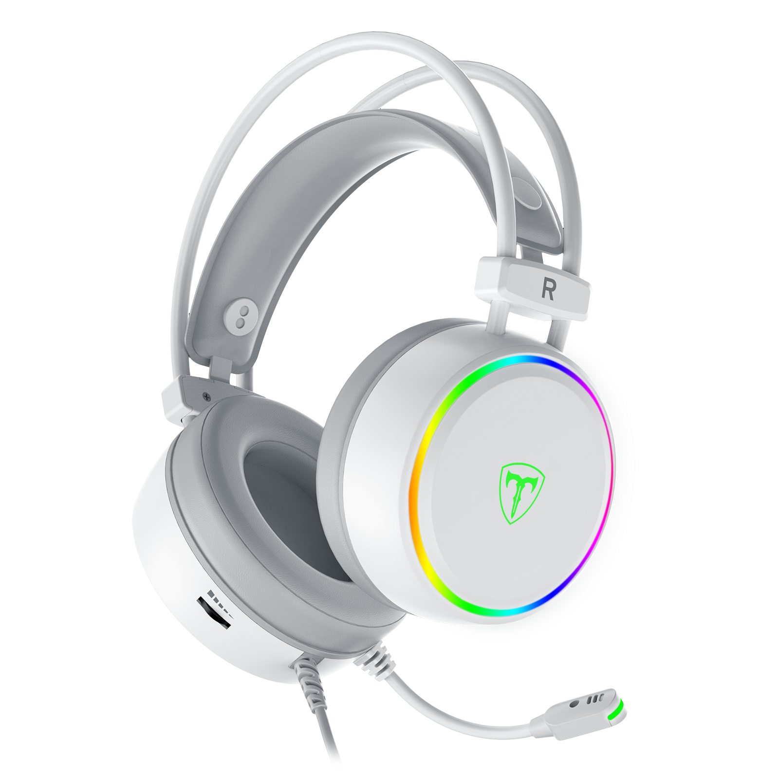 T-DAGGER T-RGH304 White Gaming Headset with Backlighting
